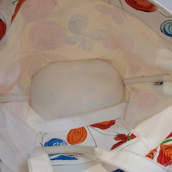 RARE Kate Spade Coal butterfly colorful orange blue large canvas tote - Picture 12 of 15